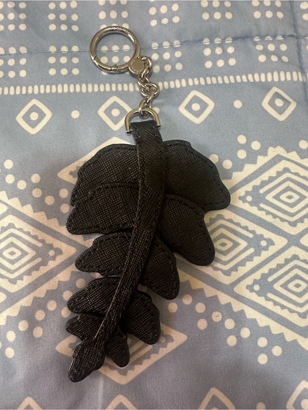 Michael Kors Red Floral Saffiano Leather Keychain - Picture 12 of 13